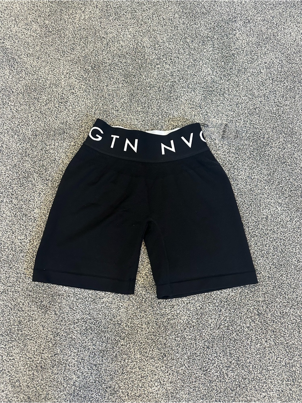 NVGTN Black Athletic Bike Shorts with Logo Waistband